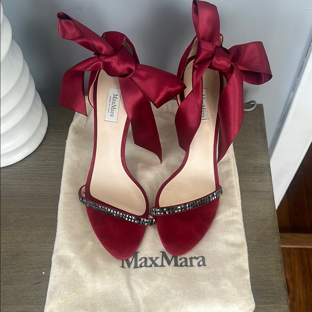 MaxMara Red Satin Women's Shoes
